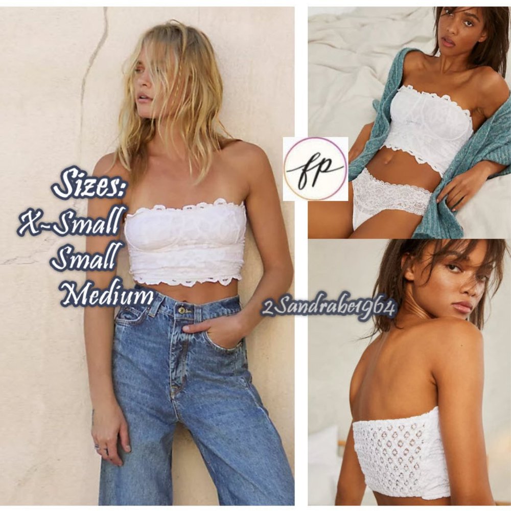 Intimately Free People Adella Corset Bra Crop Top - White